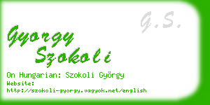gyorgy szokoli business card