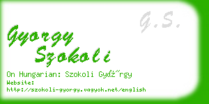 gyorgy szokoli business card